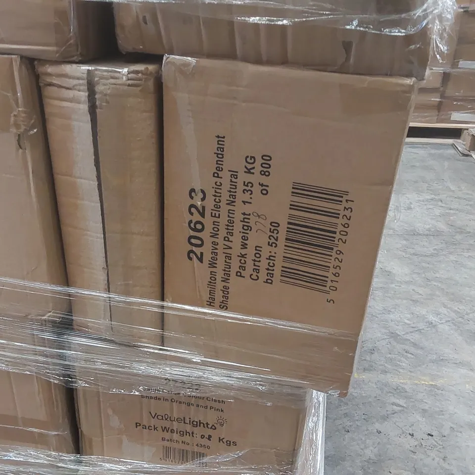 PALLET CONTAINING A VERY LARGE QUANTITY OF HOME LIGHTING PRODUCTS