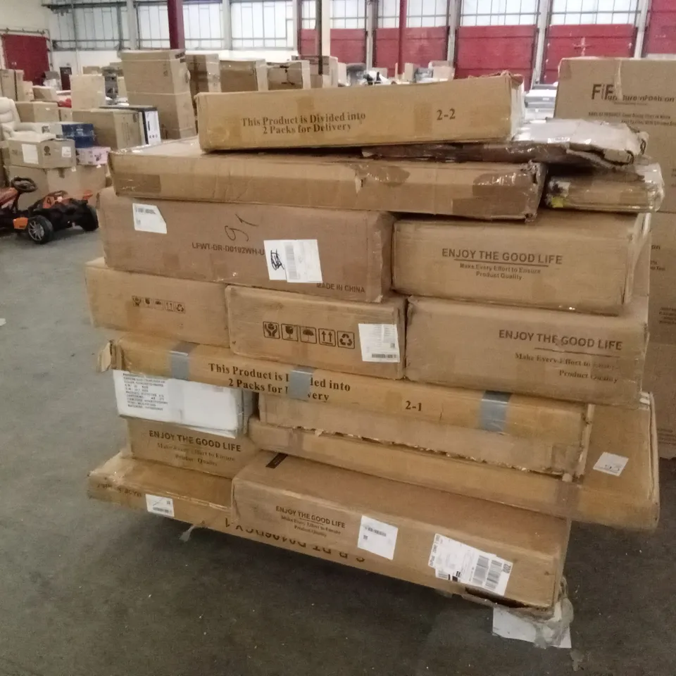 PALLET OF ASSORTED INCOMPLETE FURNITURE AND PARTS 