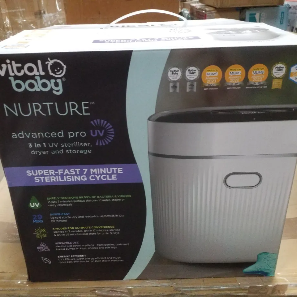 BOXED VITAL BABY NURTURE 3-IN-1 UV STERILISER, DRYER AND STORAGE 