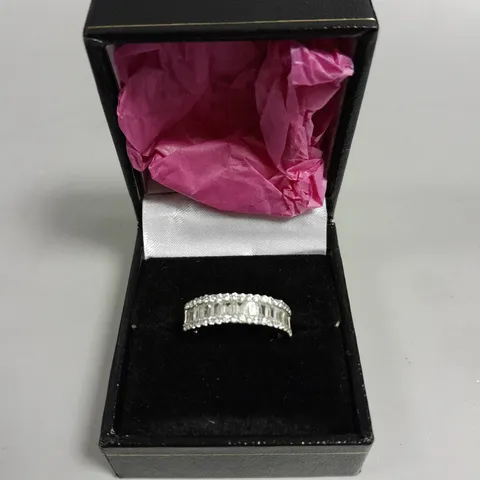 PRINCESS CUT 3 ROW CHANNEL ETERNITY RING
