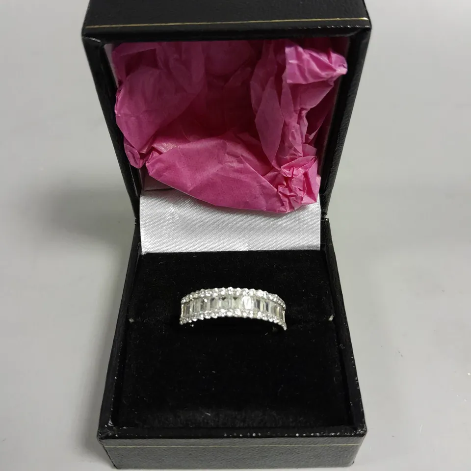 PRINCESS CUT 3 ROW CHANNEL ETERNITY RING 