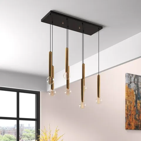 BOXED YAZMIN 7-LIGHT KITCHEN ISLAND BULB & PENDANT (1 BOX)