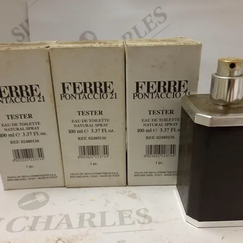 LOT OF APPROX 9 X 100ML FERRE PONTACCIO 21 EAU DE TOILETTE