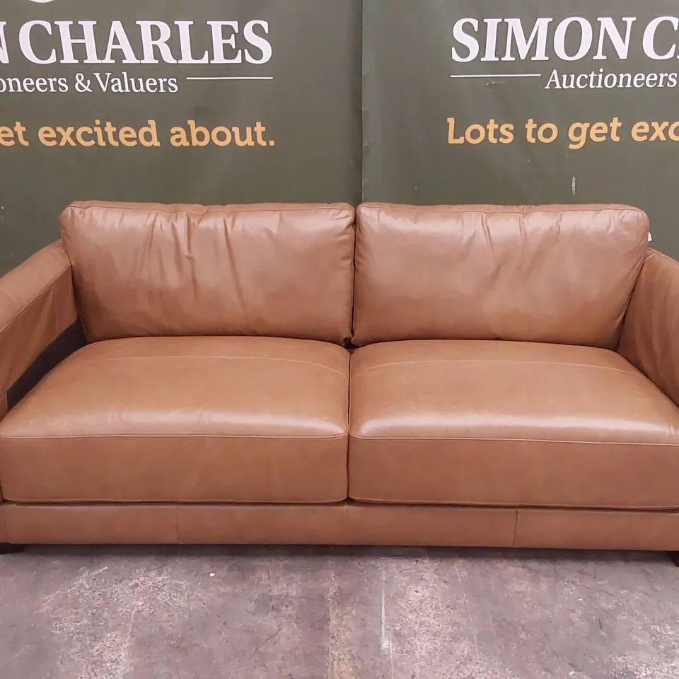 MORENA 3 SEATER STANDARD BACK LEATHER SOFA