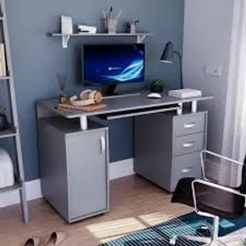 BOXED JAIMELYN RECTANGLE COMPUTER DESK - GREY (2 BOXES)