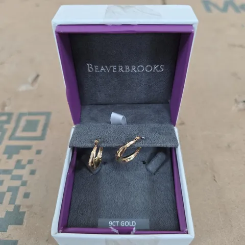 BEAVERBROOKS 9CT GOLD HOOP EARRINGS