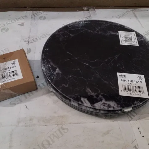 HARBOUR HOUSEWARES 12PC ROUND GLASS TABLE SET - PLACEMATS & COASTERS