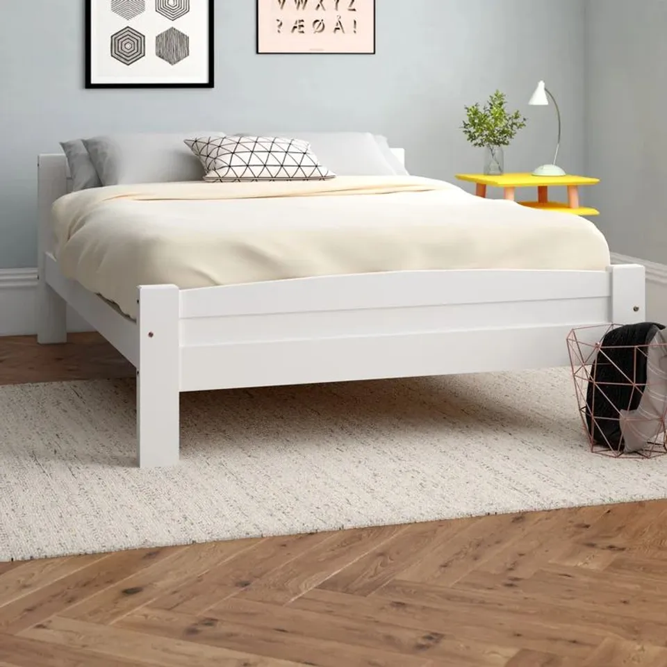 BOXED AUCKLAND BED FRAME SINGLE - WHITE