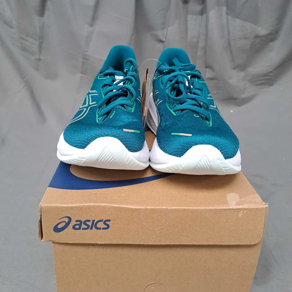 BOXED ASICS WOMENS GEL CUMULUS 26 - RICH TEAL/PALE MINT - NEUTRAL SIZE 6