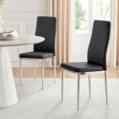 BOXED SET OF 6 MILAN BLACK DINING CHAIRS (1 BOX)
