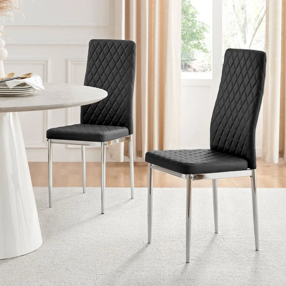 BOXED SET OF 6 MILAN BLACK DINING CHAIRS (1 BOX)