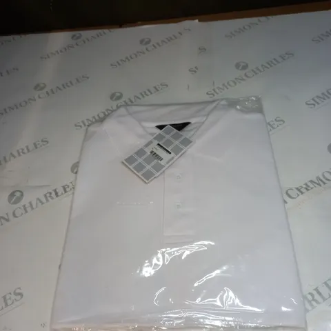 BAGGED STEVENSONS WOODBANK WHITE POLO SHIRT SIZE M