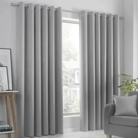 BOXED POLYESTER ROOM DARKENING CURTAIN PAIR (1 BOX)