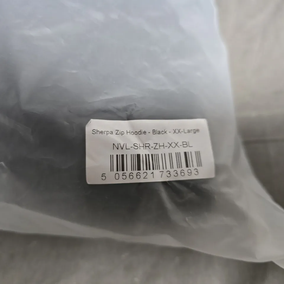 NVLTY LONDON SHERPA ZIP HOODIE – BLACK – XXL