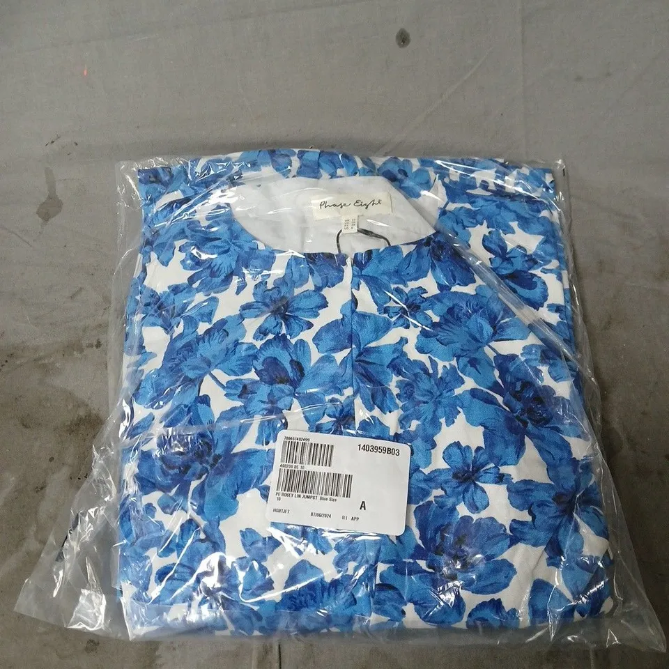 PHASE EIGHT ROSEY FLORAL LINEN JUMPSUIT SIZE 10. BAGGED