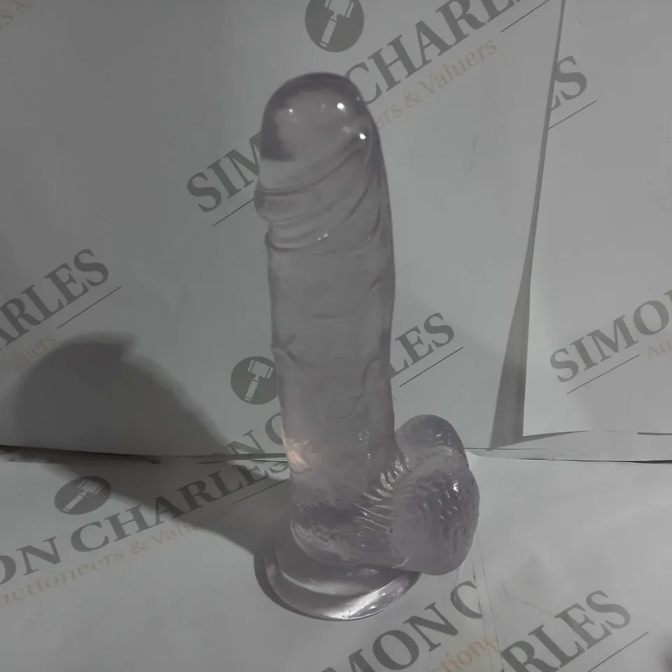 BOXED 7 INCH TRANSPARENT DILDO WITH SUCTION CUP