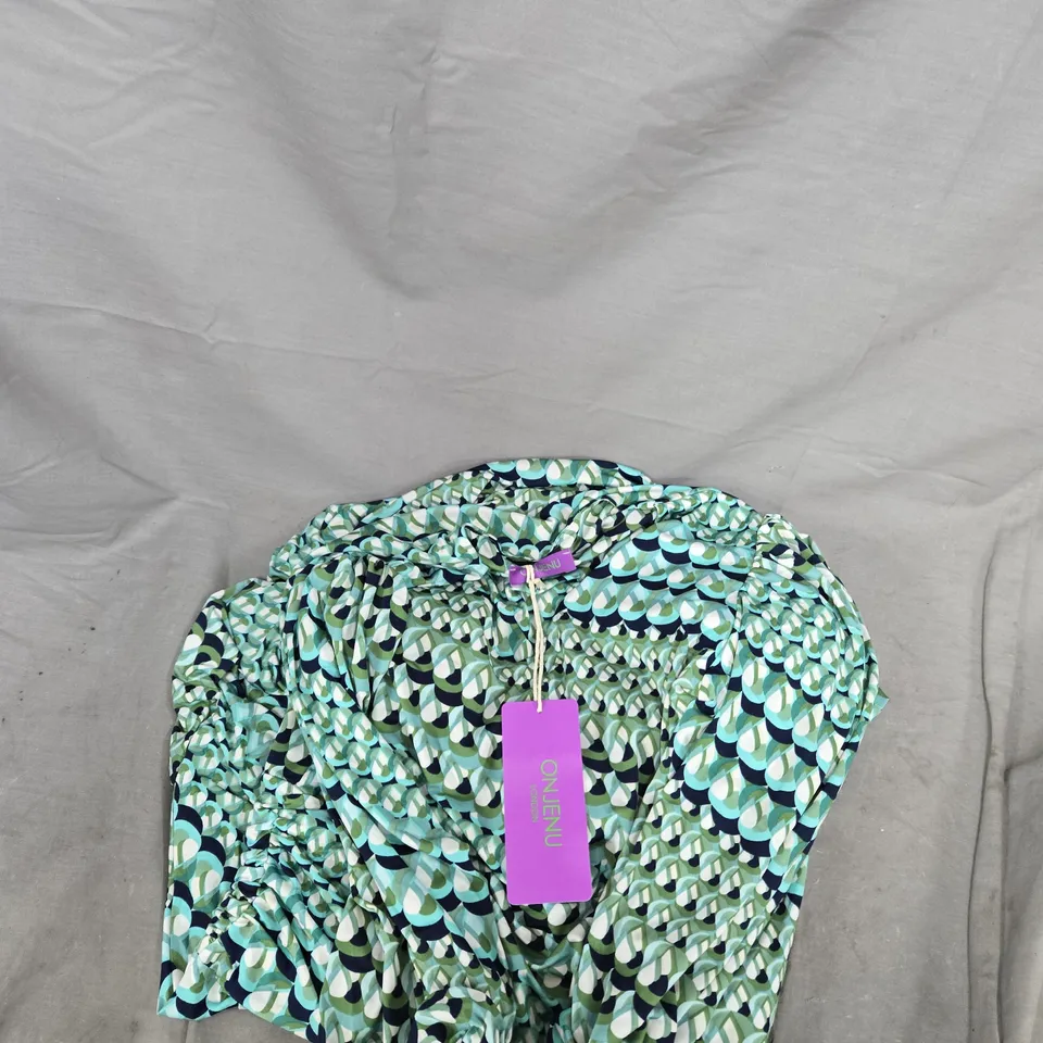 ONJENU LONDON ESME MIDI DRESS BALEAR GREEN – UK14