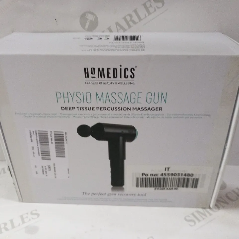 BOXED HOMEDICS PHYSIO MASSAGE GUN DEEP TISSUE MASSAGER