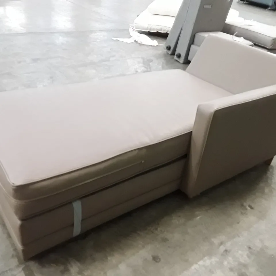 QUALITY DESIGNER MARSTON CHAISE STORAGE SOFA - CEDAR LEATHER 