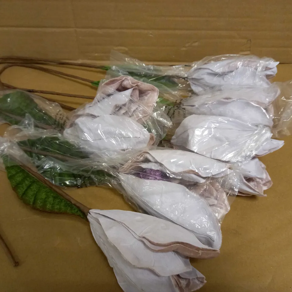 LOT OF 6 OVERSIZED ARTIFICIAL FLOWERS IN BLUSH PINK