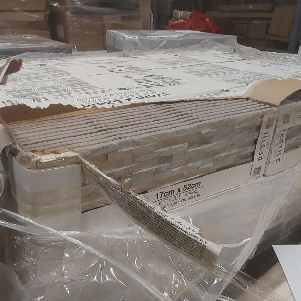 PALLET CONTAINING APPROXIMATELY 50x 10pcs BESTILE 17 x 52CM TILES