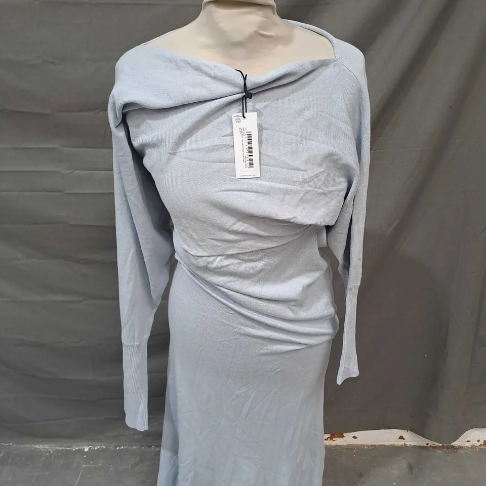 KAREN MILLEN VISCOSE BLEND ASYMMETRIC KNITTED MIDIAXI DRESS - MEDIUM