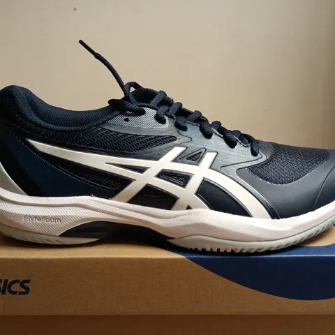 BOXED PAIR OF ASICS GAME FF WOMEN'S RUNNING SHOES MIDNIGHT/WHITE (US 9, UK 7)