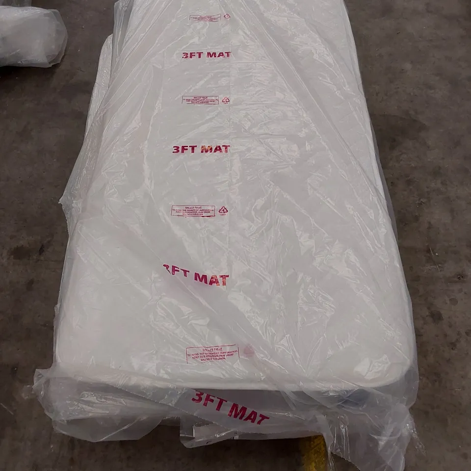 QUALITY BAGGED 3' ADAMINE SERENITY COIL SPRUNG SINGLE MATTRESS 