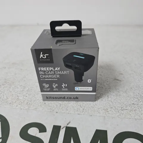 KITSOUND FREEPLAY IN-CAR SMART CHARGER WITH ALEXA BUILT-IN – BOXED