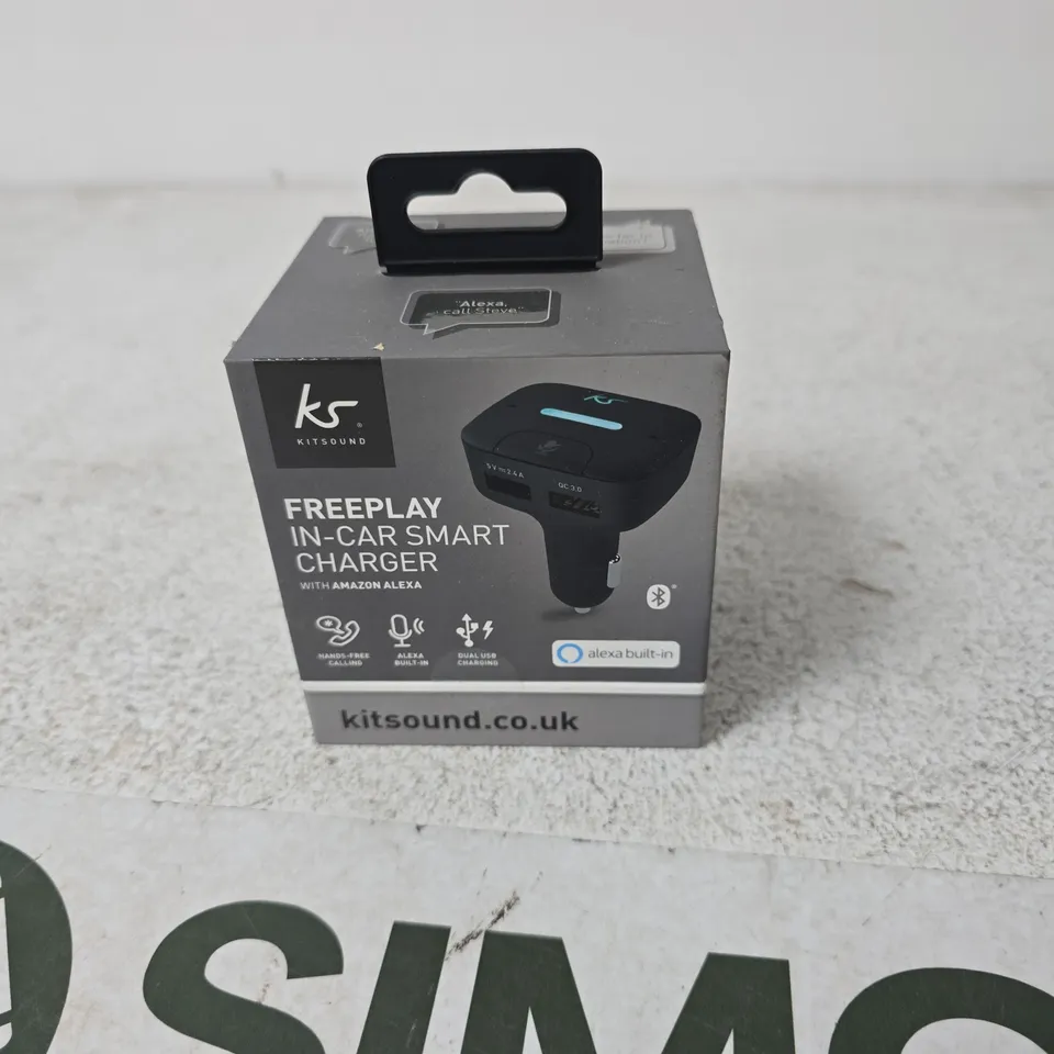KITSOUND FREEPLAY IN-CAR SMART CHARGER WITH ALEXA BUILT-IN – BOXED
