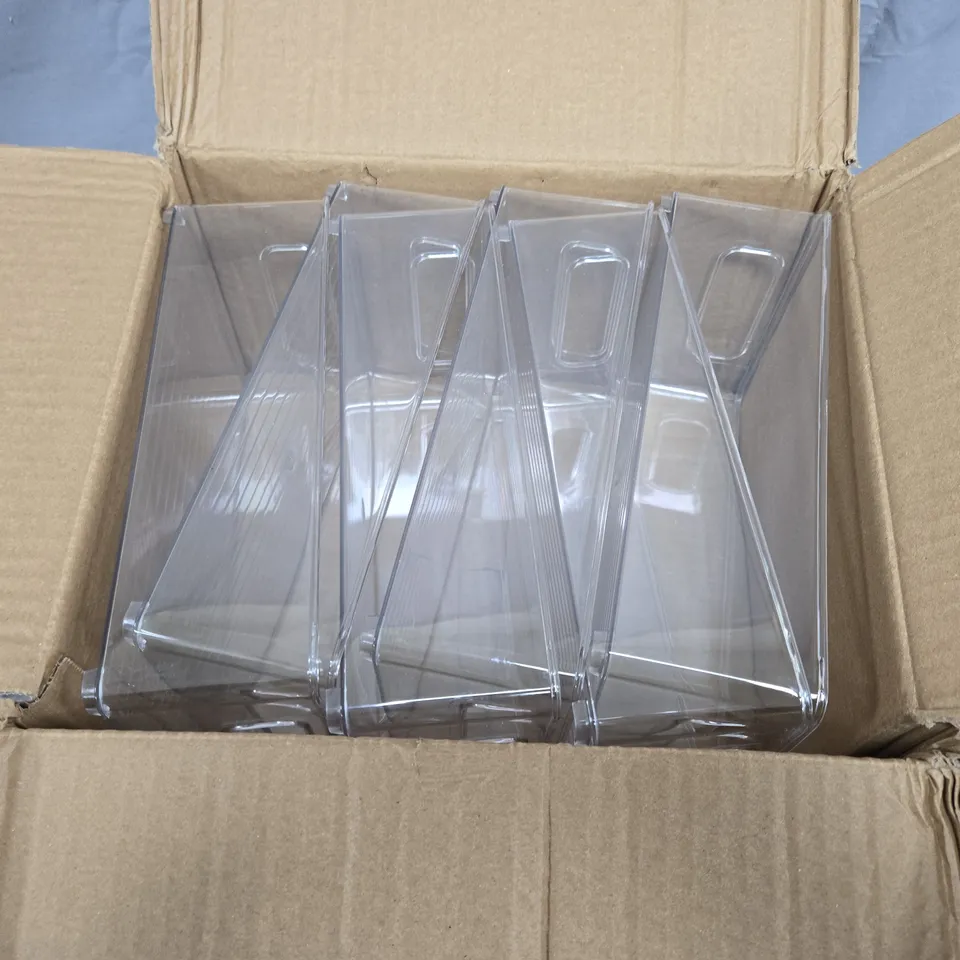 SET OF 6 CLEAR PLASTIC CONTAINERS