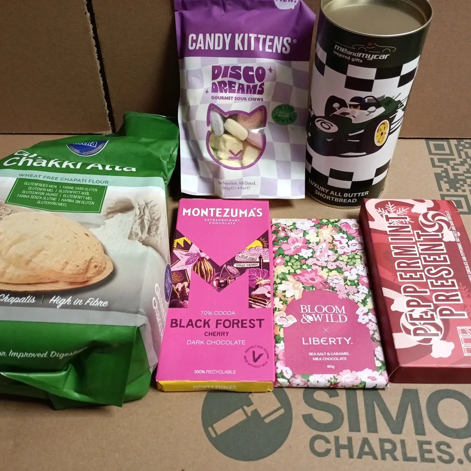 APPROXIMATELY 10 ASSORTED FOOD ITEMS TO INCLUDE SWEETS, CHOCOLATE AND SHORT BREAD