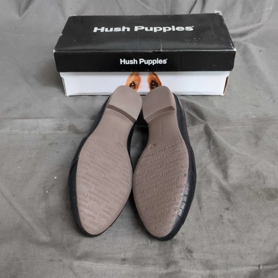 HUSH PUPPIES WOMEN'S BLACK LEATHER FLATS UK SIZE 3 