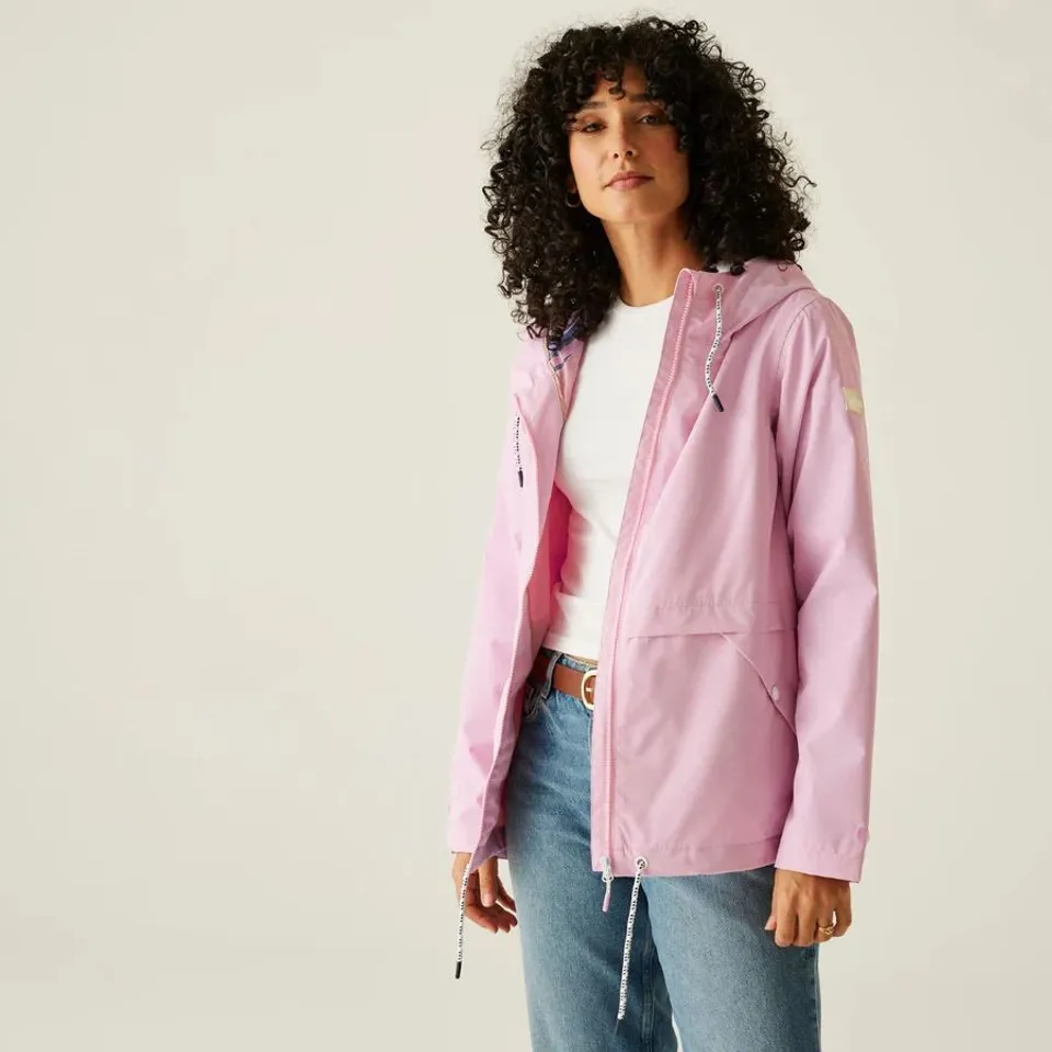 BRAND NEW REGATTA WOMENS BAYLETTA II WATERPROOF JACKET IN SOFT PINK - 26