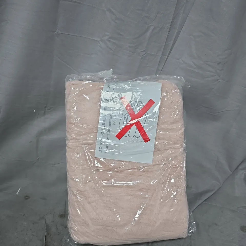 COZEE HOME LUXURY RUCHED FAUX FUR ABD VELVETSOFT HEATED THROW PINK