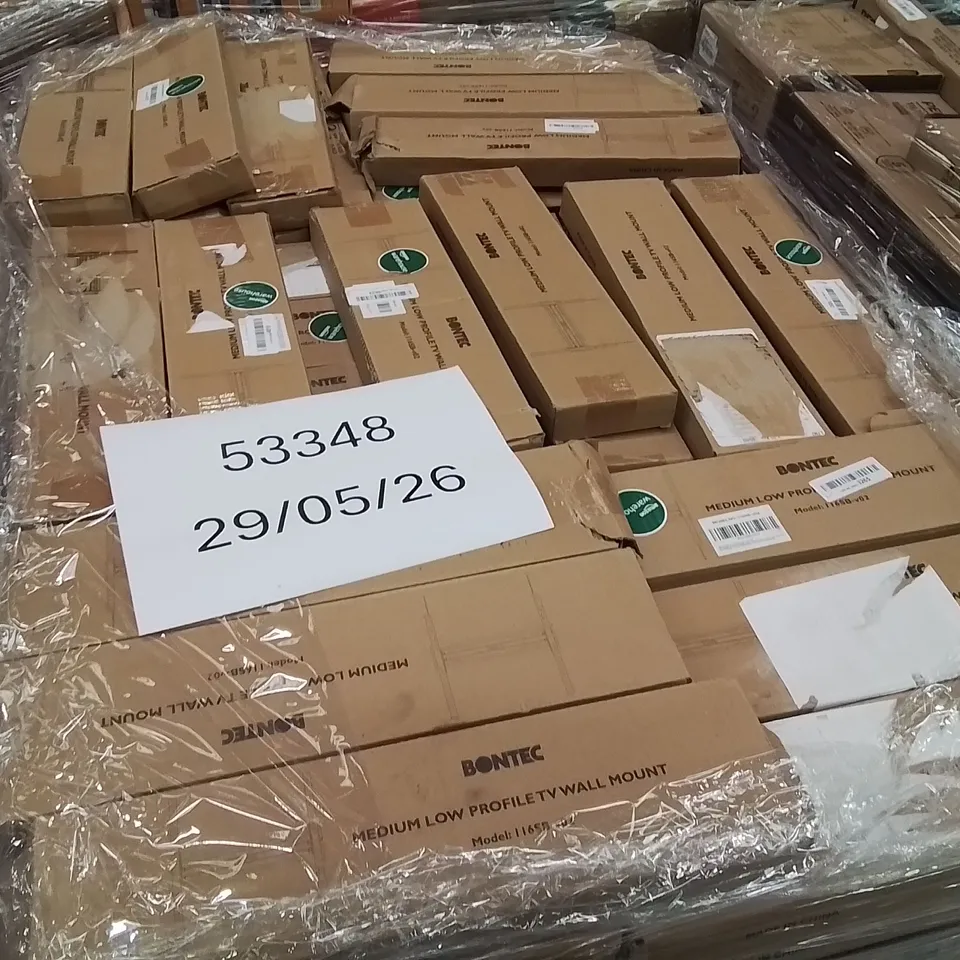 PALLET CONTAINING A LARGE QUANTITY OF WALL MOUNTED BRACKETS