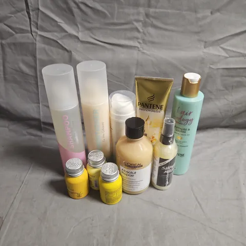 APPROXIMATEY 20 ASSORTED HEALTH AND BEAUTY PRODUCTS TO INCLUDE - PANTENE BOND REPAIR - SUPER MILK HAIR PRIMER - L'OREAL ABSOLUT REPAIR SHAMPOO - ETC