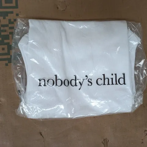 BAGGED NOBODY'S CHILD RACER VEST IN WHITE SIZE XS