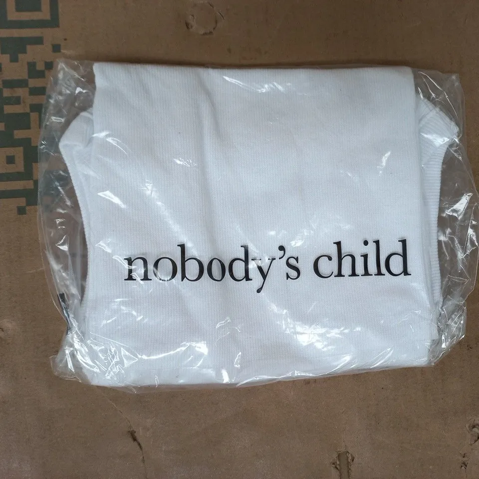 BAGGED NOBODY'S CHILD RACER VEST IN WHITE SIZE XS
