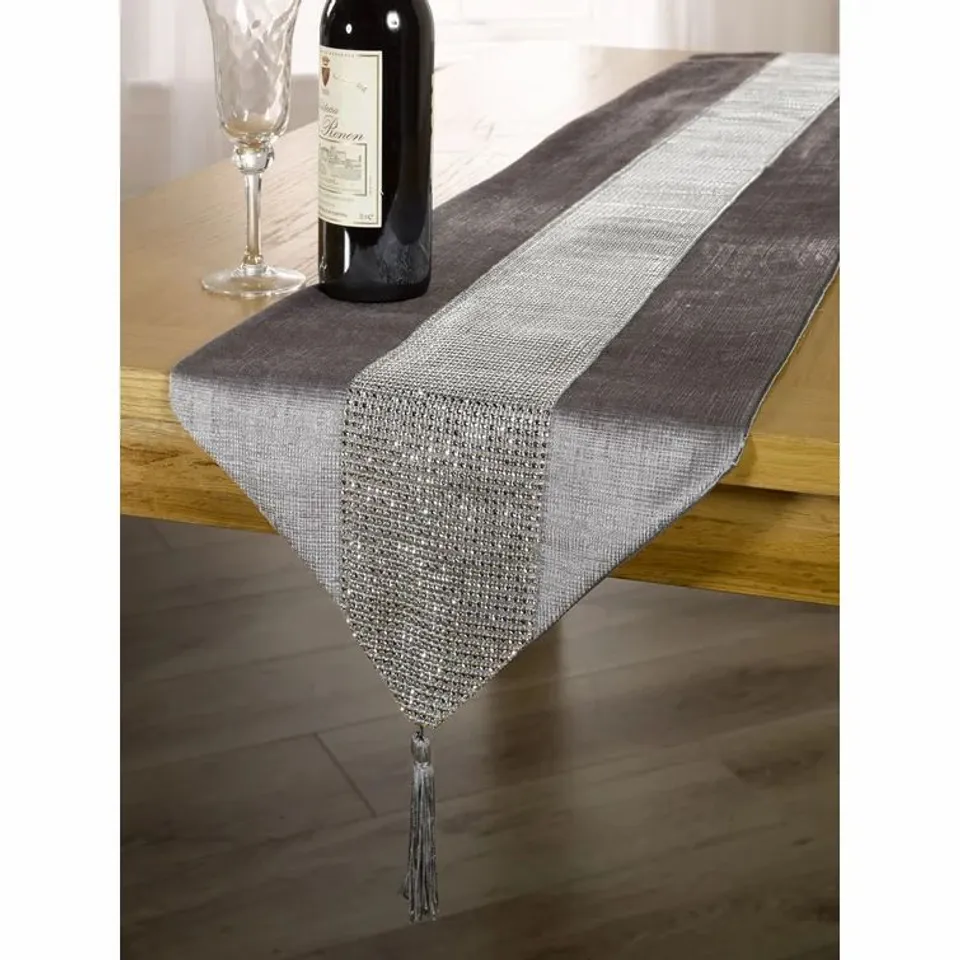 ELIEZER TABLE RUNNER COLOUR SILVER SIZE 33CM W