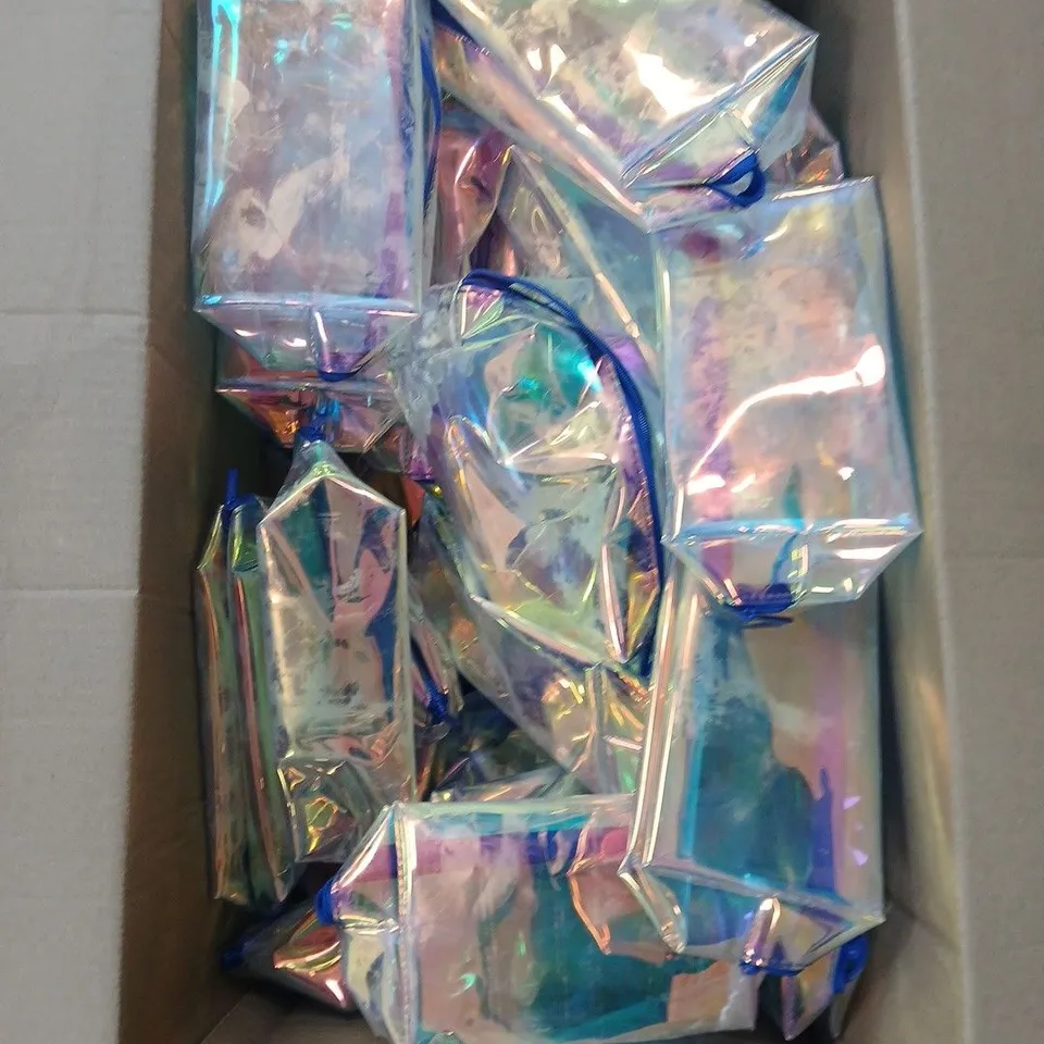 BOX OF APPROXIMATELY 50 COSMETIC BAGS 