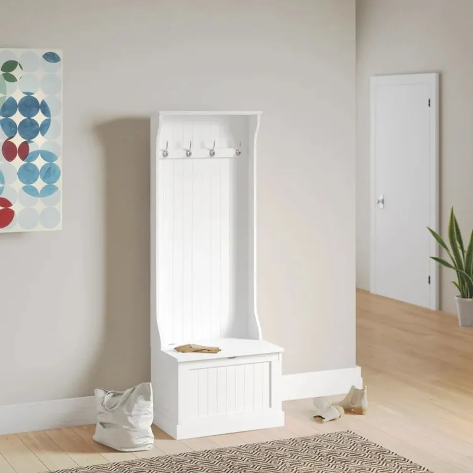BOXED HALLWAY STORAGE UNIT WHITE