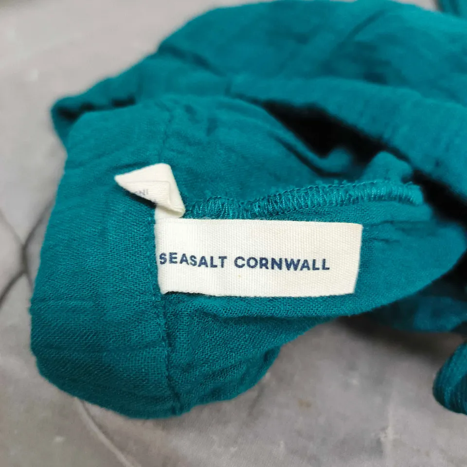SEA SALT CORNWALL TEAL WOMEN'S TOP WITH TIE STRAP SIZE S