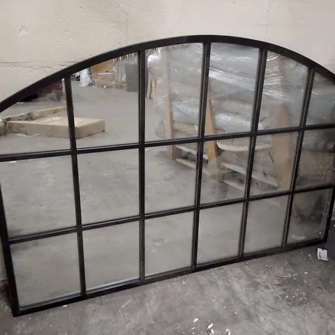 GRID DESIGN ARCH WALL MIRROR BLACK FRAME 120×80CM