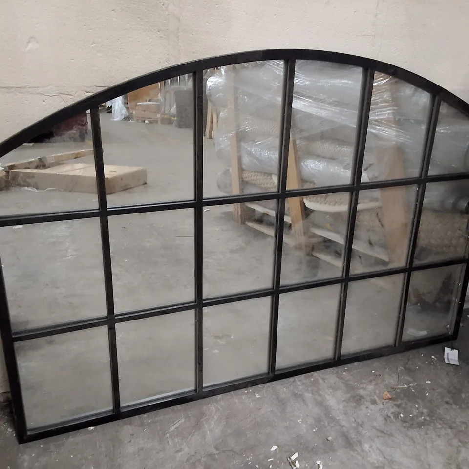 GRID DESIGN ARCH WALL MIRROR BLACK FRAME 120×80CM