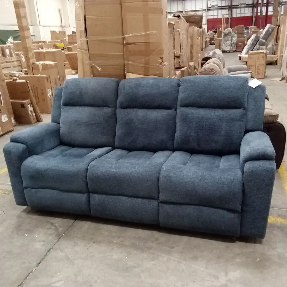 DESIGNER 3 SEATER FABRIC MANUAL RECLINER SOFA 