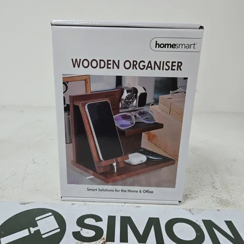 BOXED HOMESMART WOODEN ORGANISER – DESK/OFFICE ACCESSORY