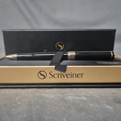 SCRIVEINER LONDON PEN WITH BLACK/GOLD PRESENTATION BOX