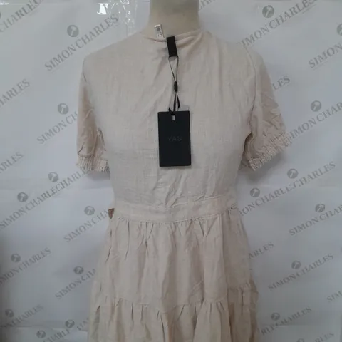 Y.A.S. FLAXA DRESS IN BEIGE SIZE 10 