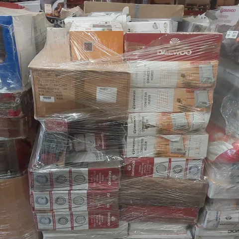 PALLET CONTAINING A VERY LARGE QUANTITY OF ASSORTED ELECTRIC ITEMS INCLUDING: DAEWOO 2000W CONVECTOR HEATERS, TURBO FAN CONVECTOR HEATERS, DESK HEATER ECT